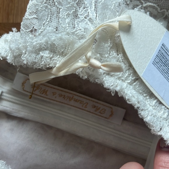 NWT THE VAMPIRE'S WIFE Anastasia Ruffled Leavers-Lace Mini Dress in Ivory - Picture 9 of 11